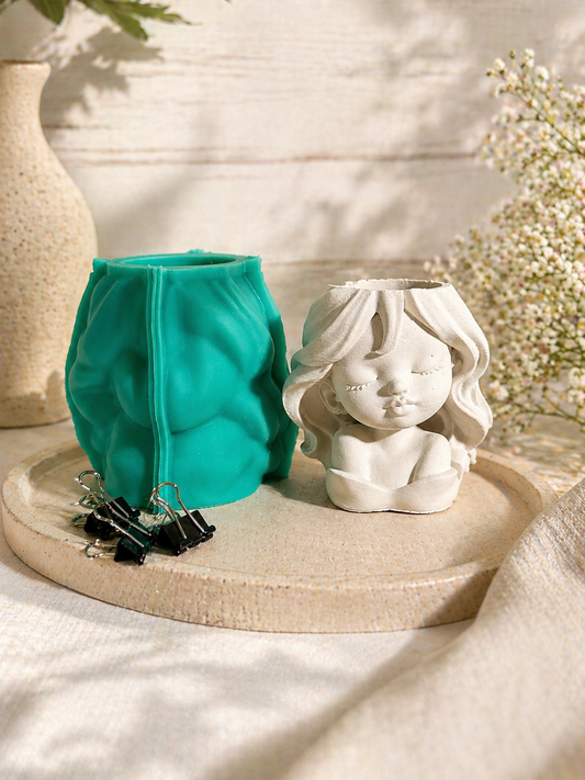 Stampo in silicone - Vaso con Bambina