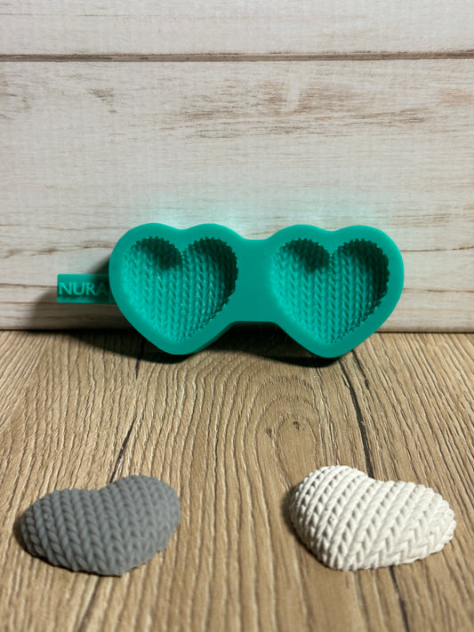Stampo in silicone - Cuori all'uncinetto