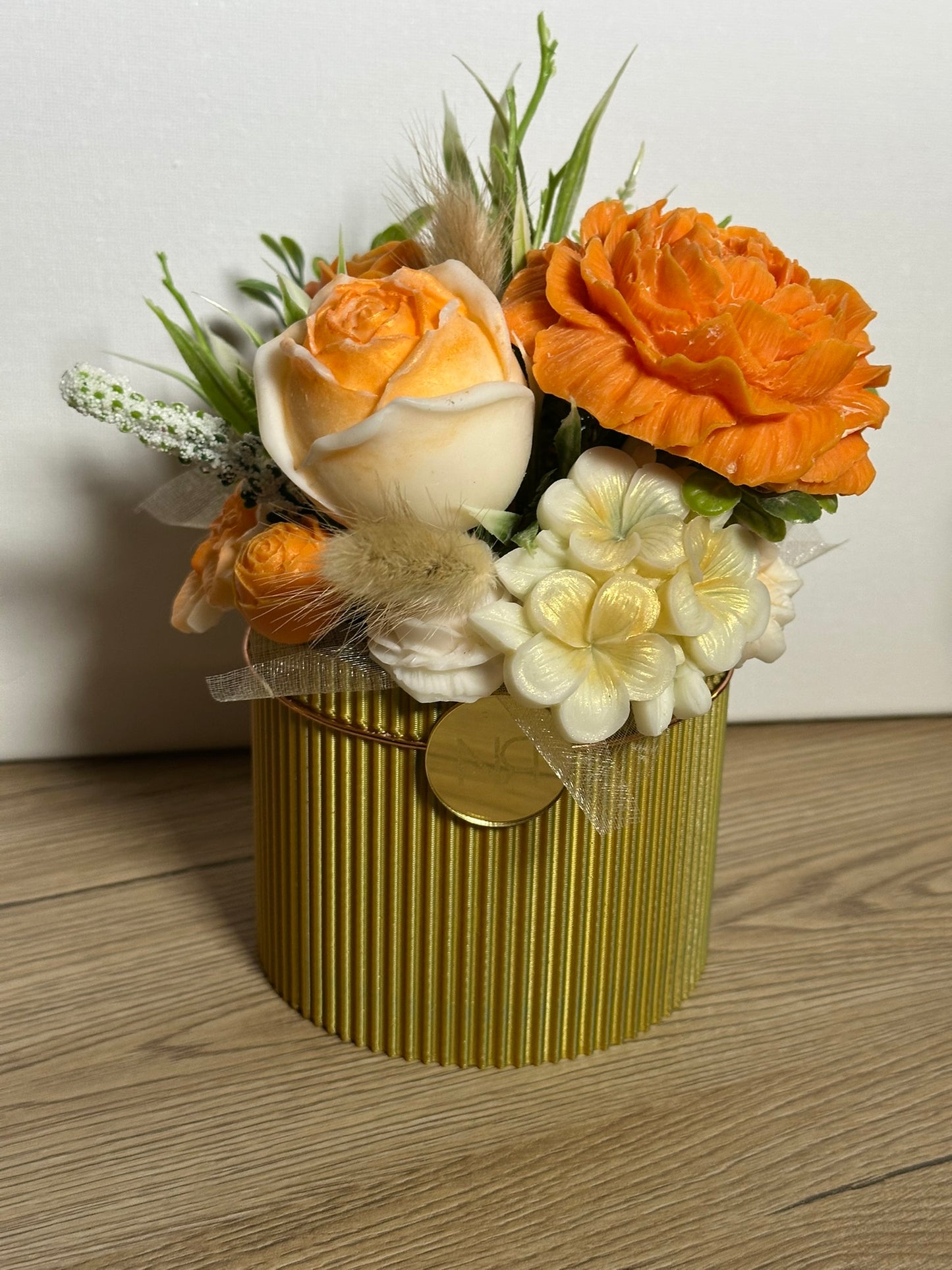 Orange Grey and Green Bouquet