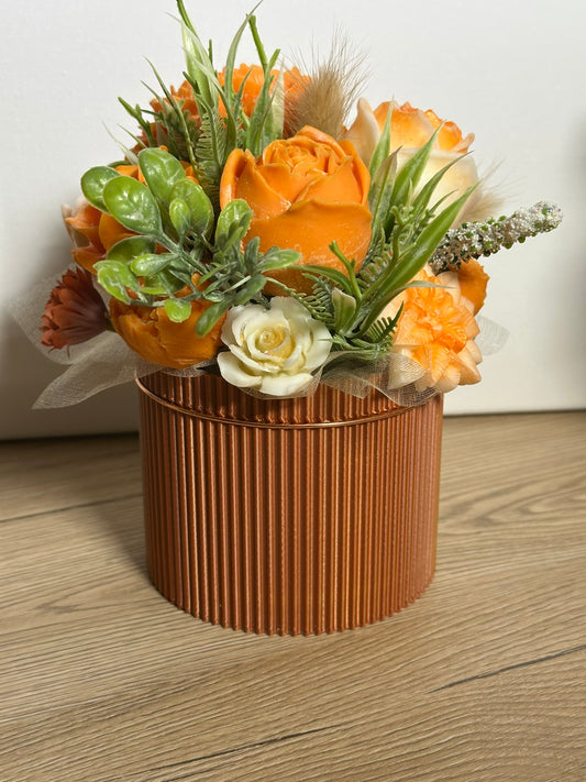 Orange Grey and Green Bouquet